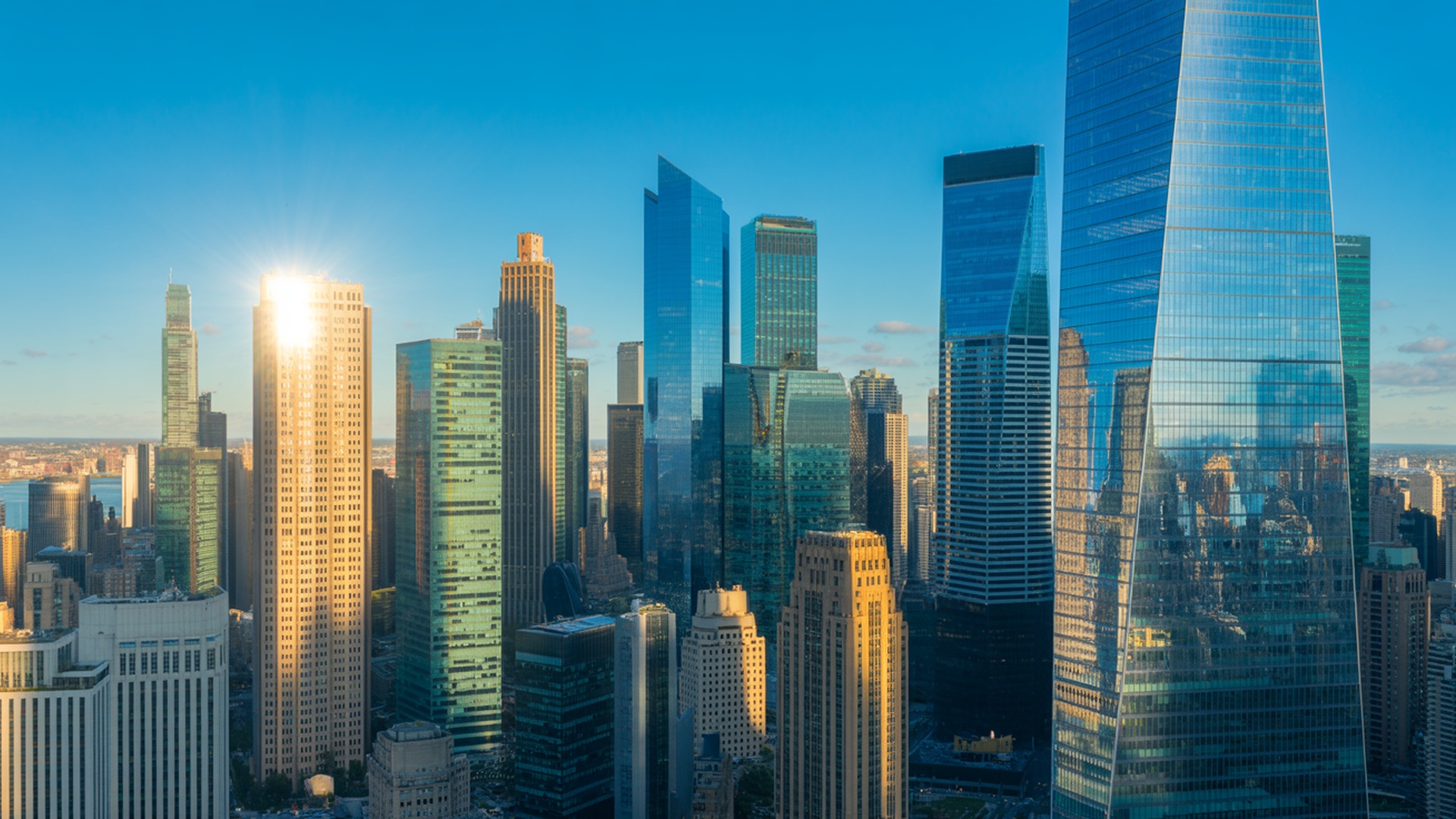 City skyline finance background